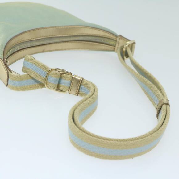 GUCCI Sherry Line Shoulder Bag Canvas Beige Light Blue 005 005 - Picture 7 of 12